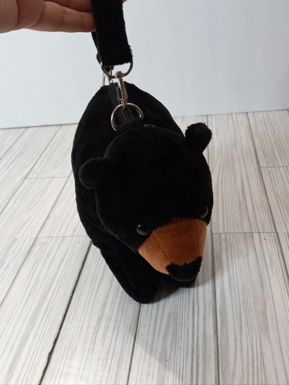 Vintage 2006 Retired Wishpets SURA Baby Black Bear Stuffed Animal Purse
